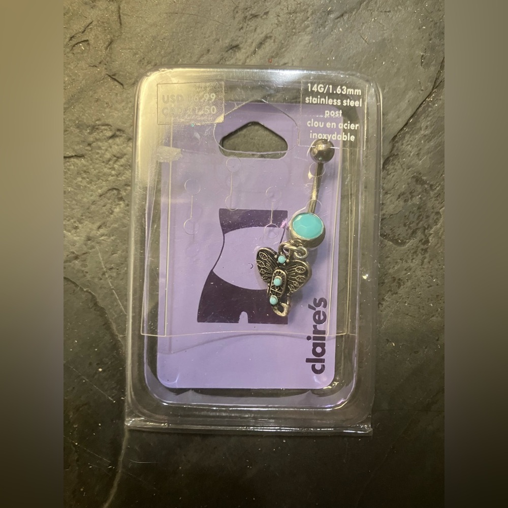 Claire's Turquoise Belly Button Ring 14G
